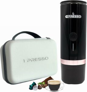 1Presso Portable Espresso Coffee machine Self heating Black 20 bar - افضل اله قهوه كبسولات وبودرة