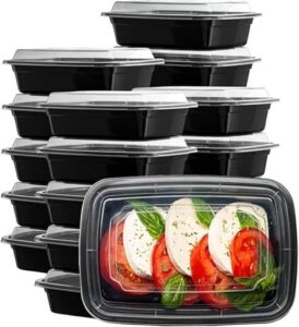 Al Bayader 1 Compartment Meal Prep Containers 15 Pack with Lids Food Storage Containers