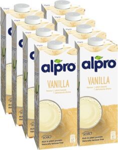 Alpro Vanilla Flavored Soy Drink 8x1L - افضل حليب نباتي