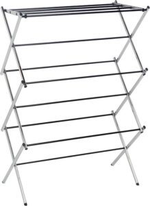 Amazon Basics Foldable Laundry Rack for Air Drying Clothing 105.9 x 74.9 x 36.8 centimeters Chrome - افضل نوع منشر غسيل