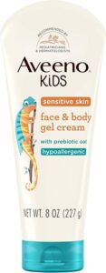 Aveeno Baby Kids Sensitive Skin Face & Body Gel Cream with Prebiotic Oat 8 oz.