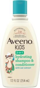 Aveeno Kids 2-in-1 Hydrating Shampoo & Conditioner Gently Cleanses Conditions & Detangles Kids Hair 12 fl. Oz - افضل نوع شامبو للاطفال للشعر الجاف