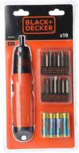 BLACK+DECKER Battery Powered Cordless Screwdriver Red-Black A7073XJ