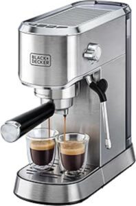 BLACK+DECKER Espresso Coffee Machine with Milk Frother 15Bar ECM150-B5 - افضل ماكينة اسبريسو