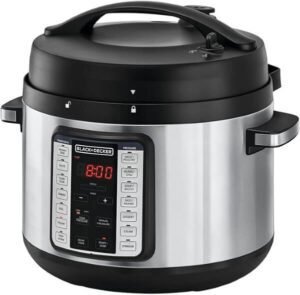 BLACK+DECKER Smart Steam Pot 1350W 10L 14 Smart Programmable Electric Pressure Cooker PCP1010-B5 - افضل انواع طناجر الضغط الكهربائية