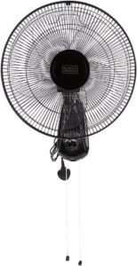 Black+Decker 55W 16 Inch 3 Speed Wall Fan Black Fw1620-B5 - افضل انواع مروحة حائط