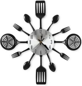 CIGERA 16 Inch Large Kitchen Wall Clocks with Spoons and Forks - افضل ساعة حائط