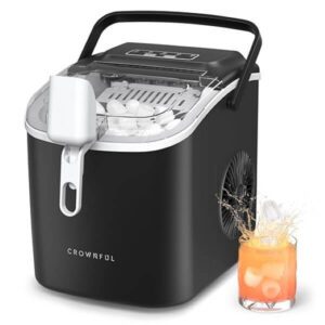 CROWNFUL Ice Maker Countertop with Handle 9 Cubes in 6 Mins - افضل صانعة ثلج