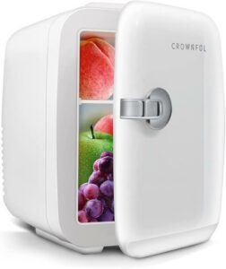 CROWNFUL Mini Fridge White Cooler and Warmer Personal Fridge - افضل ثلاجة صغيرة للغرف