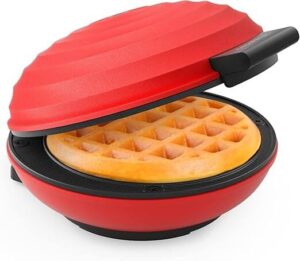 CROWNFUL Mini Waffle Maker Machine ‎B07-WM01-RD - افضل جهاز صنع الوافل