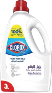 Clorox Color Enhancing Liquid Stain Remover for White Clothes, 3L, Superior Stain Removal, Super Bleach, Kills 99% of Germs - افضل مبيض ملابس