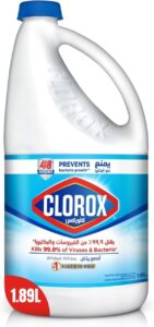 Clorox Liquid Bleach 1.89L, Kills 99.9% of Viruses and Bacteria, Inhibits Bacteria Growth for 48 Hours, Removes Stains - افضل مبيض ملابس