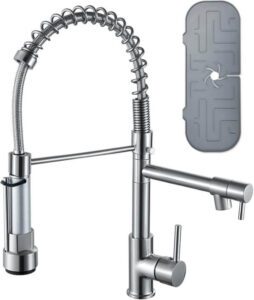 Cooltens Upgraded Spring Kitchen Faucet with Pre-Rinse Pull Down Sprayer