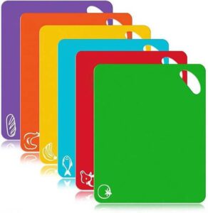 Cutting Board Assorted Kitchen Chopping Board Extra Thick Flexible Colored Mats Set of 6 - افضل لوح تقطيع