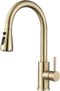 DAYONE Champagne Gold Kitchen Sink Faucet with Pull Down Sprayer