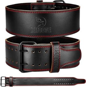 DMoose Weight Lifting Belt 5 mm Thick & 4 Inch Wide Genuine Leather Gym belt - أفضل حزام رفع الأثقال