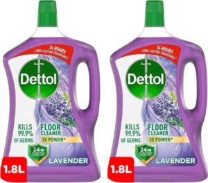 Dettol Antibacterial Power Floor Cleaner (Kills 99.9% of Germs) Lavender Fragrance 1.8L Twin Pack - اقوى منظف ارضيات