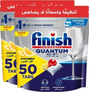 Finish Powerball Dishwasher Detergent All in One Tablets for Deep Clean & Sparkling Shine - افضل منظف لغسالة الصحون