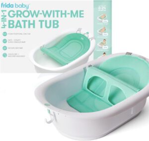 Frida Baby 4-in-1 Grow-with-Me Bath Tub Transforms Infant Bathtub to Toddler Bath Seat with Backrest