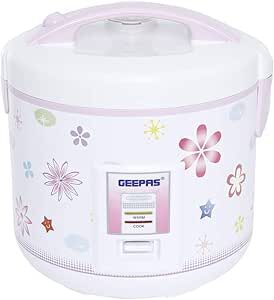 Geepas Electric Rice Cooker with Steamer Non-Stick Inner Pot 915-1089W 3.2L GRC433 - افضل طباخة رز