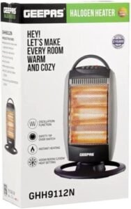 Geepas Halogen Heater- GHH9112 High Performance Heater with 3 Heating Power - افضل دفاية هالوجين