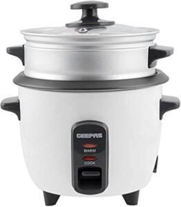 Geepas Rice Cooker With Steamer 350W Non-Stick Inner Pot 0.6L GRC4324