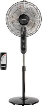 Geepas Stand Fan With Remote Control 60W 3 Speed 5 Leaf Blade Gf9489