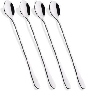 Hiware 9-Inch Long Handle Iced Tea Spoon Coffee Spoon Ice Cream Spoon Set of 4 - افضل طقم ملاعق