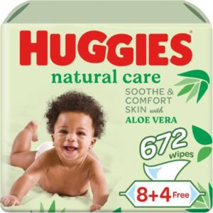 Huggies Natural Baby Wipes Aloe Vera Wipes 12 Pack x 56 Wipes (672 Wipes)