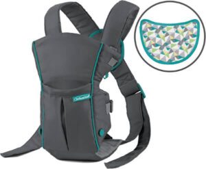 Infantino Swift Classic Carrier with Pocket 2 Ways to Carry Grey Carrier with Wonder Bib