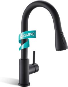 Kicimpro Matte Black Kitchen Faucet with Pull Down Sprayer 304 Stainless Steel - افضل صنبور للمطبخ