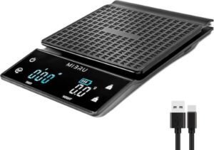 MIBRU Coffee Scale With Timer Kitchen Scale 0.3-3000G - افضل انواع موازين المطبخ