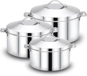 MN Famous Stainless Steel 3 Piece Food Container Set 500-2400-1500ml - افضل حافظة طعام حرارية