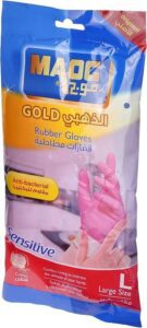 Maog rubber gloves anti-bacteria size l 2 pcs pink - أفضل قفازات غسيل الصحون