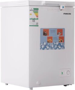 Nikai 100 Liter 3.5 Cubic Feet Chest Freezer with Adjustable Thermostat NCF150N23W-NCF150N22