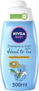 Nivea Baby Head To Toe Shampoo And Bath Calendula Extract 500 Ml - افضل شامبو ينعم شعر الاطفال