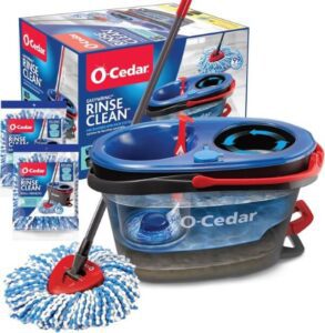 O-Cedar EasyWring RinseClean Microfiber Spin Mop & Bucket Floor Cleaning System with 2 Extra Refills - افضل نوع ممسحة ارضيات