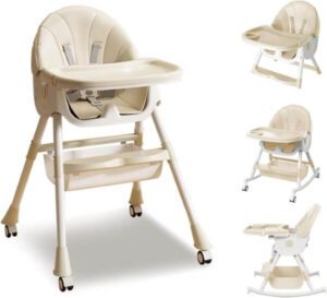 Occuwzz® Baby High Chair 4 In 1 Folding Recline Feeding Seat Height Adjustable Child Feeding Chair