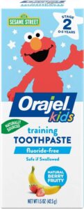 Orajel Kids Elmo Training Toothpaste Fluoride-Free 1 Pediatrician Recommended Fluoride - افضل معجون اسنان اطفال