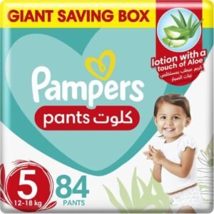 Pampers Aloe Vera Size 5 Junior 12-18kg Giant Box 84 Pants Diapers