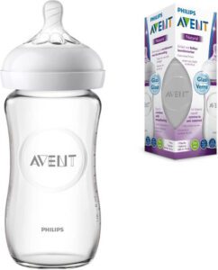 Philips Avent Natural 2.0 Bottle GLASS 240ML X1 (126) SCF053-17 - افضل رضاعة اطفال زجاج