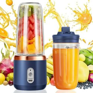 Portable Blender Personal Size Blender Juicer Cup Blue 350ML