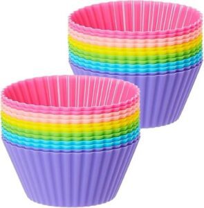 SKY-TOUCH 24Pcs Silicone Cupcake Liners Baking Cups