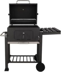 Sahare Steel Smoker Grill With 1 Rack Side And Wheels Black Large Kklt002