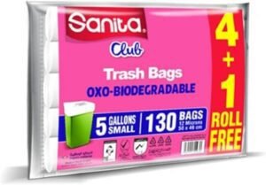 Sanita Club Trash Bags 5 Gallons 130 Bags - افضل اكياس زباله