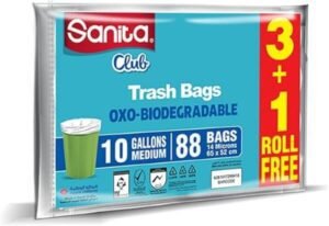 Sanita club trash bags 10 gallons 88 bags - افضل اكياس زباله