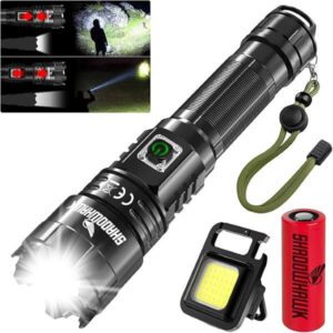 Shadowhawk Flashlight LED Rechargeable 15000 lumen Super Bright Flashlights