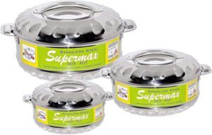 Supermax Hotpot- Set Of 3 Pieces (1.0 + 1.5 + 2.5L)