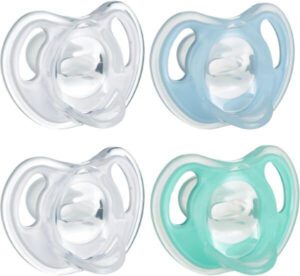 Tommee Tippee Ultra-Light Silicone Baby Pacifier Boy 0-6m 4pk - افضل نوع لهايه للاطفال