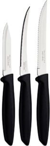 Tramontina Plenus 3 Pieces Knife Set with Stainless Steel Blade and Black Polypropylene Handle